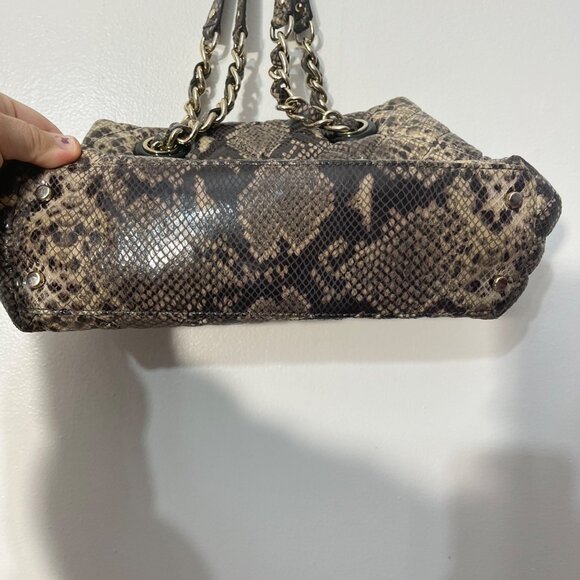 KATE SPADE Gold Coast Maryanne Large Satchel‎ Quilted Snake Print Leather - Picture 5 of 8